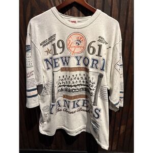 Vintage Long Gone New York Yankees 1961 World Series Champions AOP T-Shirt XL